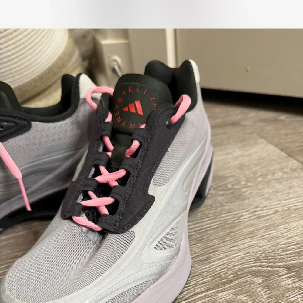 Adidas by Stella McCartney Gray and Pink Sneakers - Picture 2 of 6